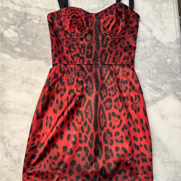 Dolce & Gabbana Dresses & Skirts - Dolce & Gabbana Leopard Print Red Dress